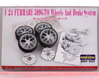 Набор для доработки Ferrari 599 GTO Wheels And Brake System Detail-up Set для моделей R (Resin+PE+Metal Parts)