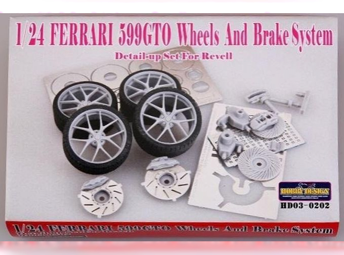 Набор для доработки Ferrari 599 GTO Wheels And Brake System Detail-up Set для моделей R (Resin+PE+Metal Parts)