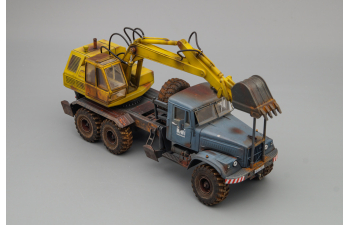 КрАЗ-255Б1 ЭОВ-4421 Экскаватор, синий / желтый