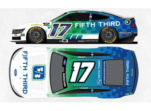 Ford Mustang #17 Chris Buescher *Fifth Third*, white/green/blue 2026