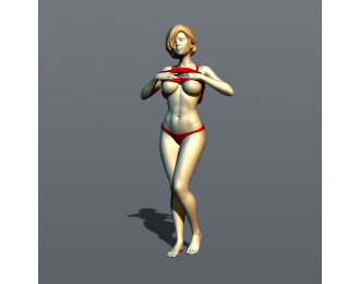 Фигура Девушка снимает майку, окрашенная