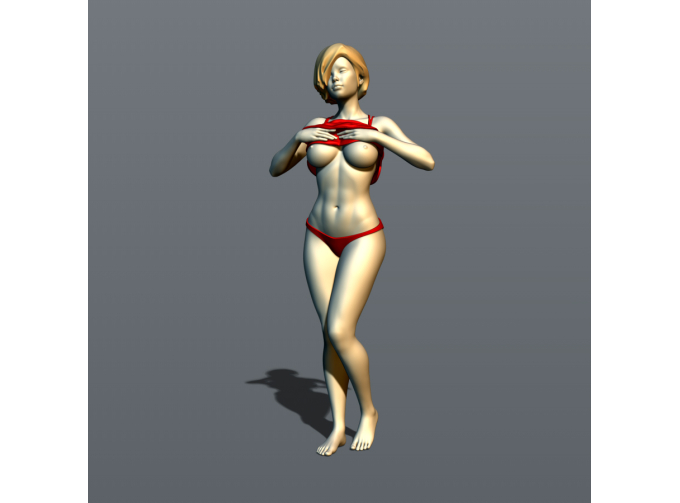 Фигура Девушка снимает майку, окрашенная