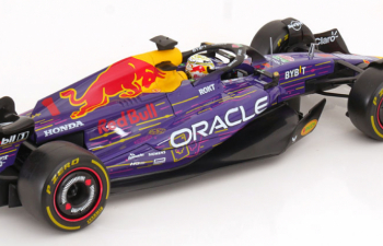 RED BULL F1 Rb19 Team Oracle Red Bull Racing №1 World Champion Winner Las Vegas Usa Gp (2023) Max Verstappen, Purple Yellow Red