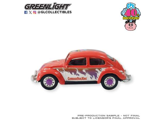 VOLKSWAGEN Beetle, Lily No Problema 40th Anniversary *Garbage Pail Kids Series 9*, red