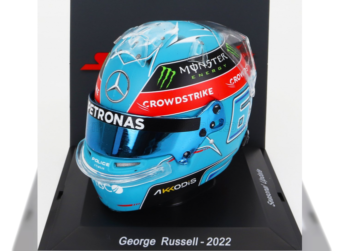 BELL HELMET F1 Casco Helmet Mercedes Gp W13e Team Mercedes-amg Petronas F1 N63 Brazilian Gp (2022) George Russel, Light Blue Red