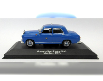 MERCEDES-BENZ Ponton 180D (Vientiane, 1989), Collection Les Taxis du monde, blue