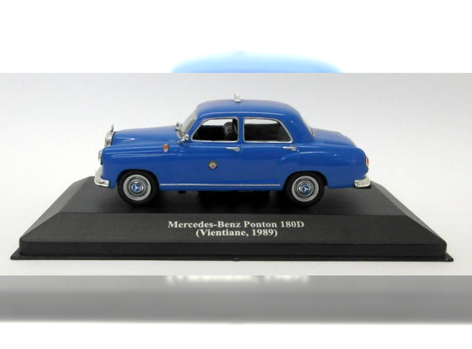 MERCEDES-BENZ Ponton 180D (Vientiane, 1989), Collection Les Taxis du monde, blue