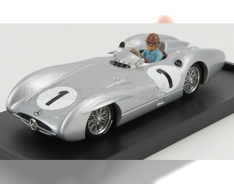 MERCEDES BENZ F1 W196c N 1 British Gp Juan Manuel Fangio 1954 World Champion - With Driver Figure, Silver