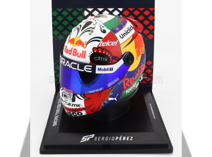 SCHUBERTH HELMET F1 Casco Helmet Red Bull Rb18 Team Oracle Red Bull Racing N11 2nd Japan Gp (2022) Sergio Perez, White Silver