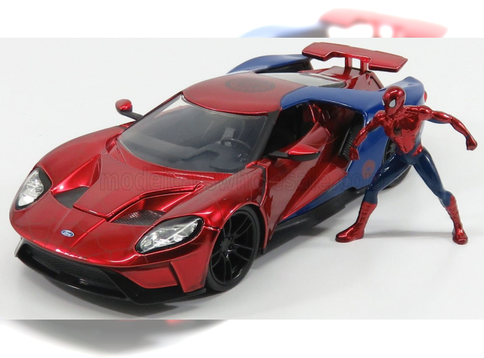 FORD Gt With Spiderman Figure 2017, Red Blue