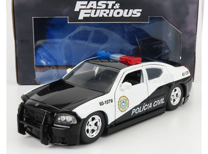 DODGE Charger Srt8 Police 2006 - Fast & Furious, White Black