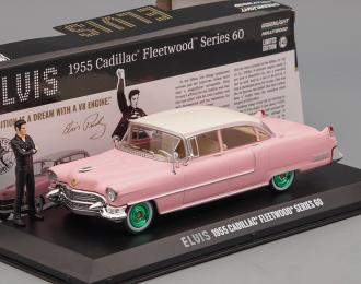 CADILLAC Fleetwood Series 60 Elvis Presley "Pink Cadillac" c фигуркой Э.Пресли 1955 (Greenlight!)