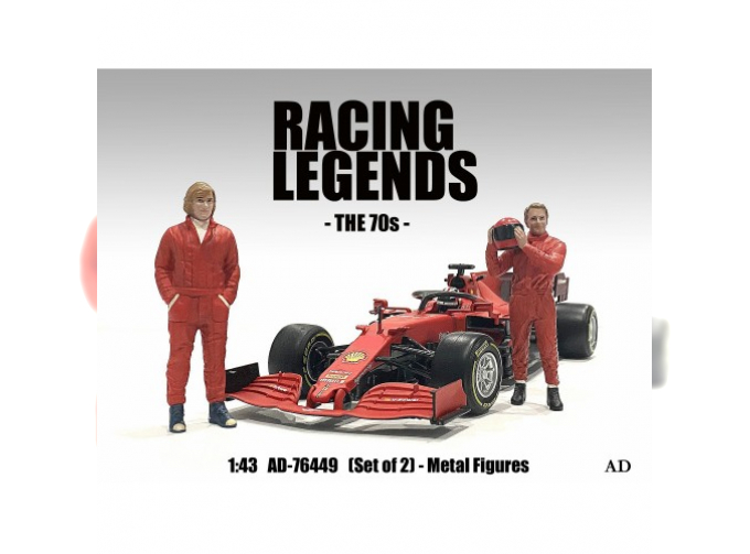 FIGURES SET 2X MAN RACING LEGEND 70s, RED