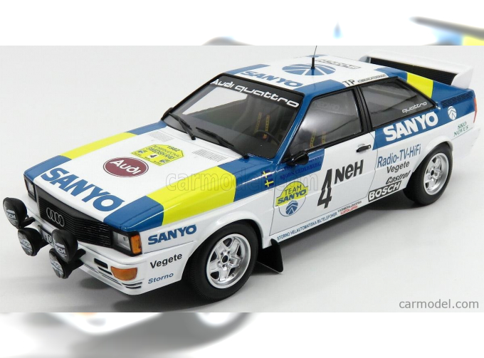 AUDI QUATTRO (night version) №4 WINNER RALLY SWEDEN (1982) S.BLOMQVIST - B.CEDERBERG, white