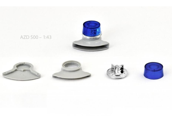 Проблесковый маяк Tesla AZD 500/501, синий с серой сиреной