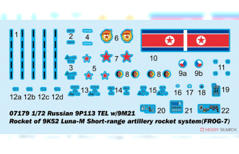 Сборная модель Российская ракета 9P113 TEL w/9M 21 артиллерийского ракетного комплекса малой дальности 9K52 "Луна-М" (FROG-7)