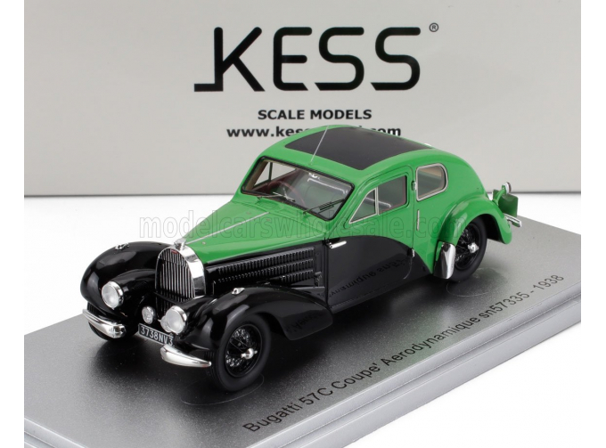 BUGATTI 57c S/n.57335 Coupe Aerodynamique Closed Roof (1938), Green Black