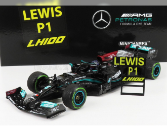 MERCEDES-BENZ GP F1  W12 Mercedes M12 Eq Power+ Team Amg Petronas Motorsport Formula One N 44 Winner Sotchi Russian Gp 2021 Lewis Hamilton - 100th Victory F1 - With Pit Board, Black Green