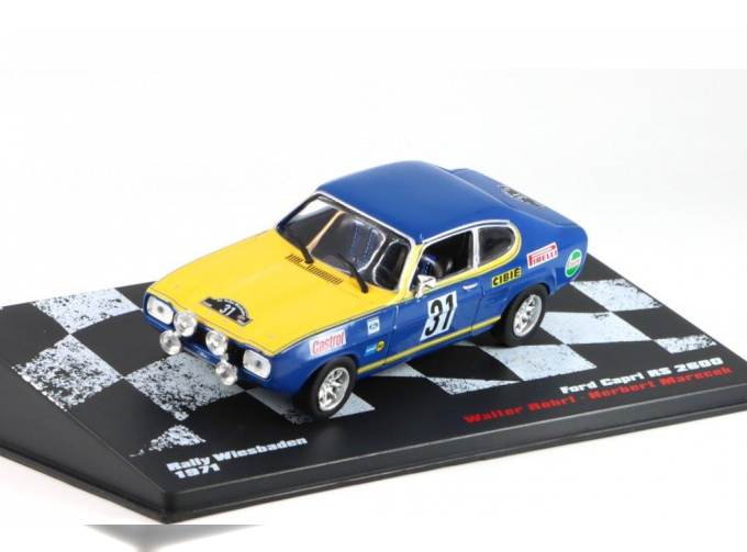 FORD Capri RS 2600 Rallye Wiesbaden W. Rohrl - H. Marecek (1971), blue/yellow