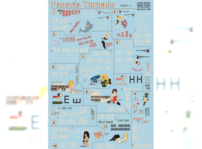 Panavia Tornado Part 1 The complete set 2,5 leaf Wet decal
