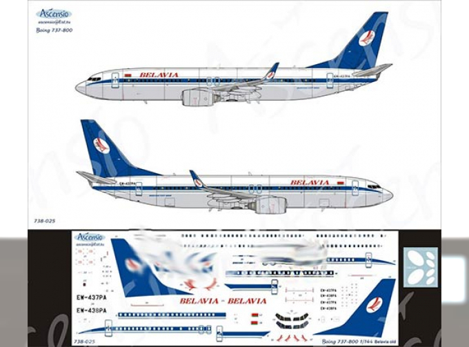 Декаль на самолет боенг 737-800 (Belavia old)