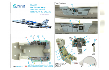 3D Декаль интерьера кабины F/A-18C early (HobbyBoss)