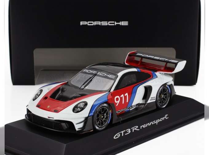 PORSCHE 911 992 Gt3 R №911 Racing Coupe (2023), White Blue Red