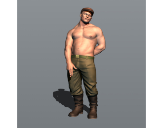 Фигура Тракторист перекуривающий (масштаб 1:24), окрашенная