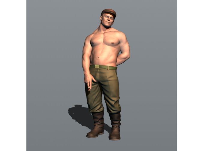 Фигура Тракторист перекуривающий (масштаб 1:24), окрашенная