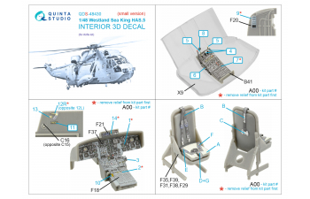 3D Декаль интерьера кабины Westland Sea King HAS.5 (Airfix) (Малая версия)