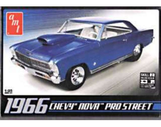 Сборная модель Chevrolet Nova pro street, plastic modelkit, blue 1966
