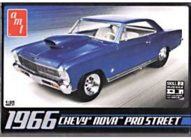 Сборная модель Chevrolet Nova pro street, plastic modelkit, blue 1966