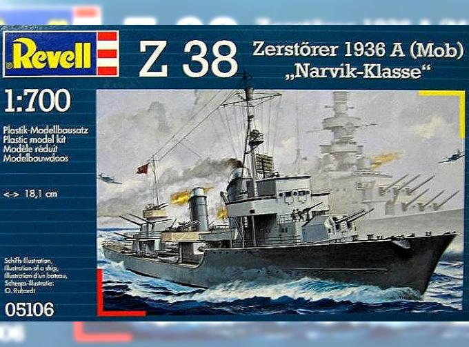Сборная модель Немецкий эсминец  Z-38 (Класс Narvik)