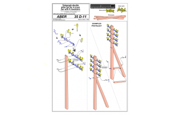 Tellegraph-pillar set for 4 cross bar with 8 insulators