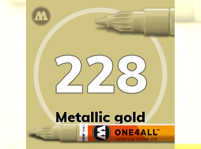 Маркер MOLOTOW ONE4ALL 127HS-CO METALLIC 228 Золото 1,5 мм