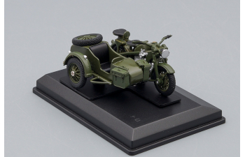 Zundapp KS750 motorcycle with sidecar, matte dark green