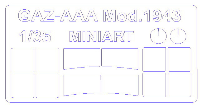 Набор масок окрасочных для ГАС-ААА мод. 1943 (Двусторонние маски)
