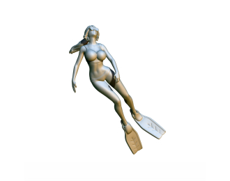 Фигура Ныряльщица всплывает, окрашенная