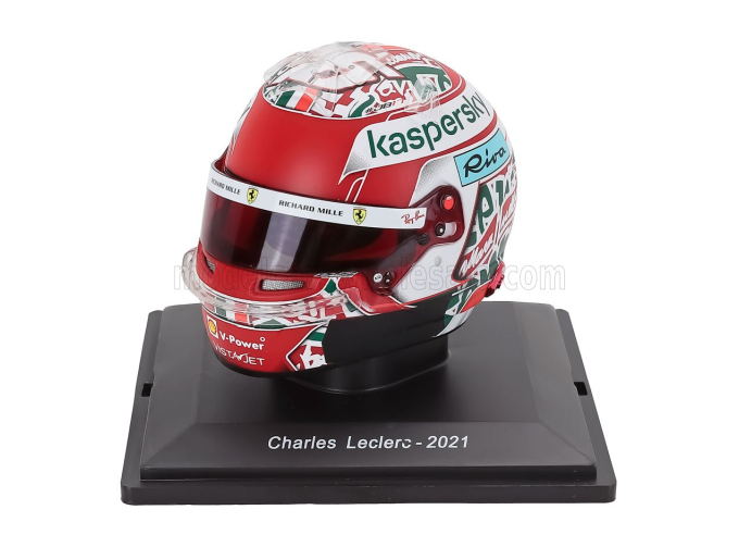 HELMET F1 Casco Helmet Charles Leclerc Team Scuderia Ferrari Mission Winnow Sf21 Emilia Romagna Italy Gp (2021), Red White