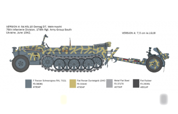 Сборная модель KFZ. 10 DEMAG D7 with 7,5 cm leIG 18 and CREW