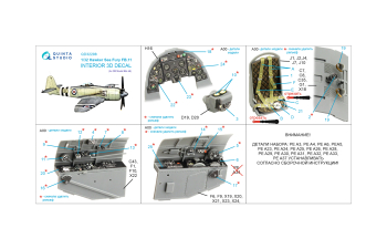 3D Декаль интерьера кабины Hawker Sea Fury FB.11 (DBMK)