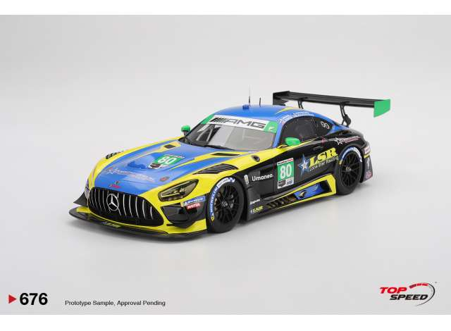 Mercedes-AMG GT3 EVO #80 LoneStar Racing IMSA Daytona 24 Hrs, blue/yellow 2025