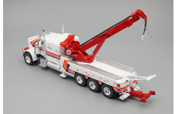 PETERBILT 359 Wrecker service, white red orange