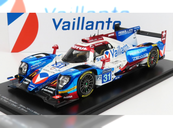 ORECA 07 Gibson Gk428 4.2l V8 Team Vaillante Rebellion №31 24h Le Mans (2017) B.Senna - N.Prost - J.Canal - Con Vetrina - With Showcase, White Blue