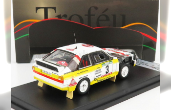 AUDI Quattro Team Audi Hb (night Version) №3 4th Rally Of Portugal (1985) S.blomqvist - B.cederberg, White Yellow Brown