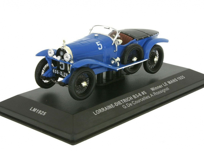 LORRAINE-DIETRICH B3-6 #5 G.De Courcelles.A.Rossignol WINNER LE MANS (1925), blue