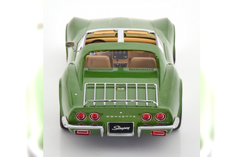 CHEVROLET Corvette C3 with removable roof parts and side pipes (1972), light green-metallic