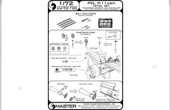 PZL P11a / b / c - набор деталей - wz. 33 ствола для пулемета, прицел и трубка Вентури