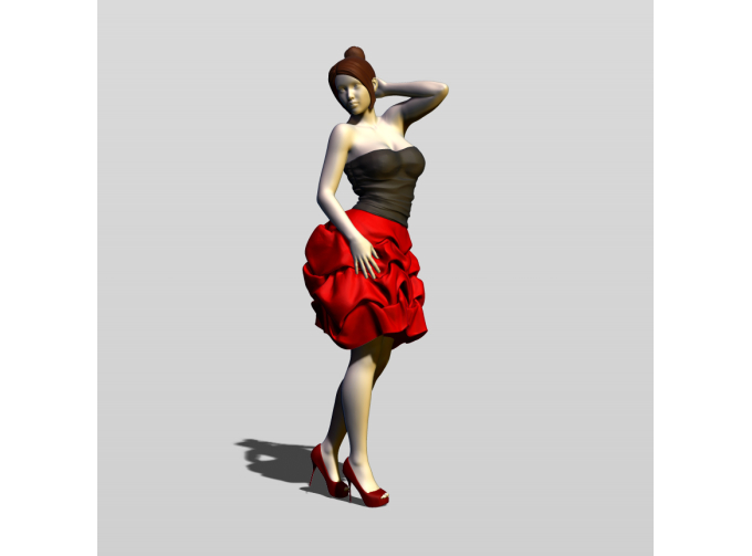 Фигура В вечернем платье, окрашенная