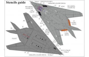 Декаль для F-117A тех. надписи